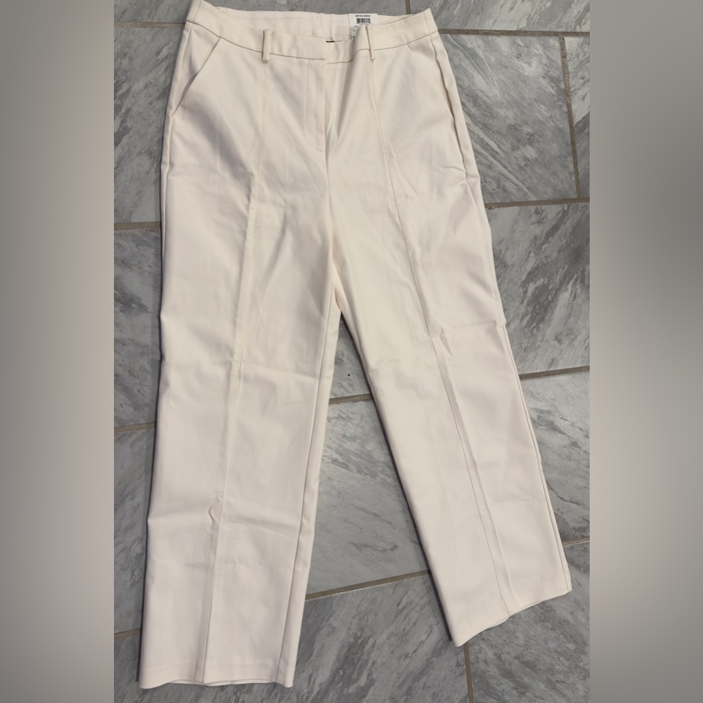 Nwt Alfani Womens Oat Milk Wide Leg Trouser Dress Pants Size 12